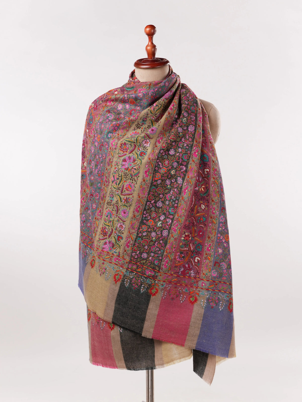 Jamawar El Nakışlı El Dokuması Saf Pashmina Şal