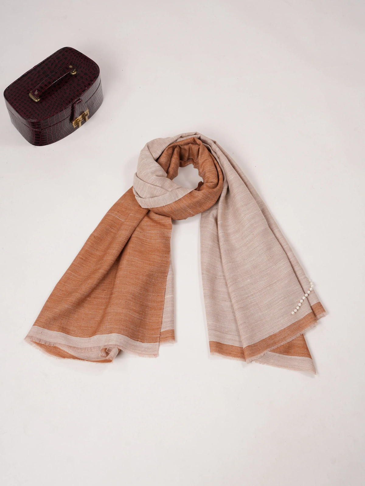 Dual Shade Handwoven Authentic Pashmina Shawl