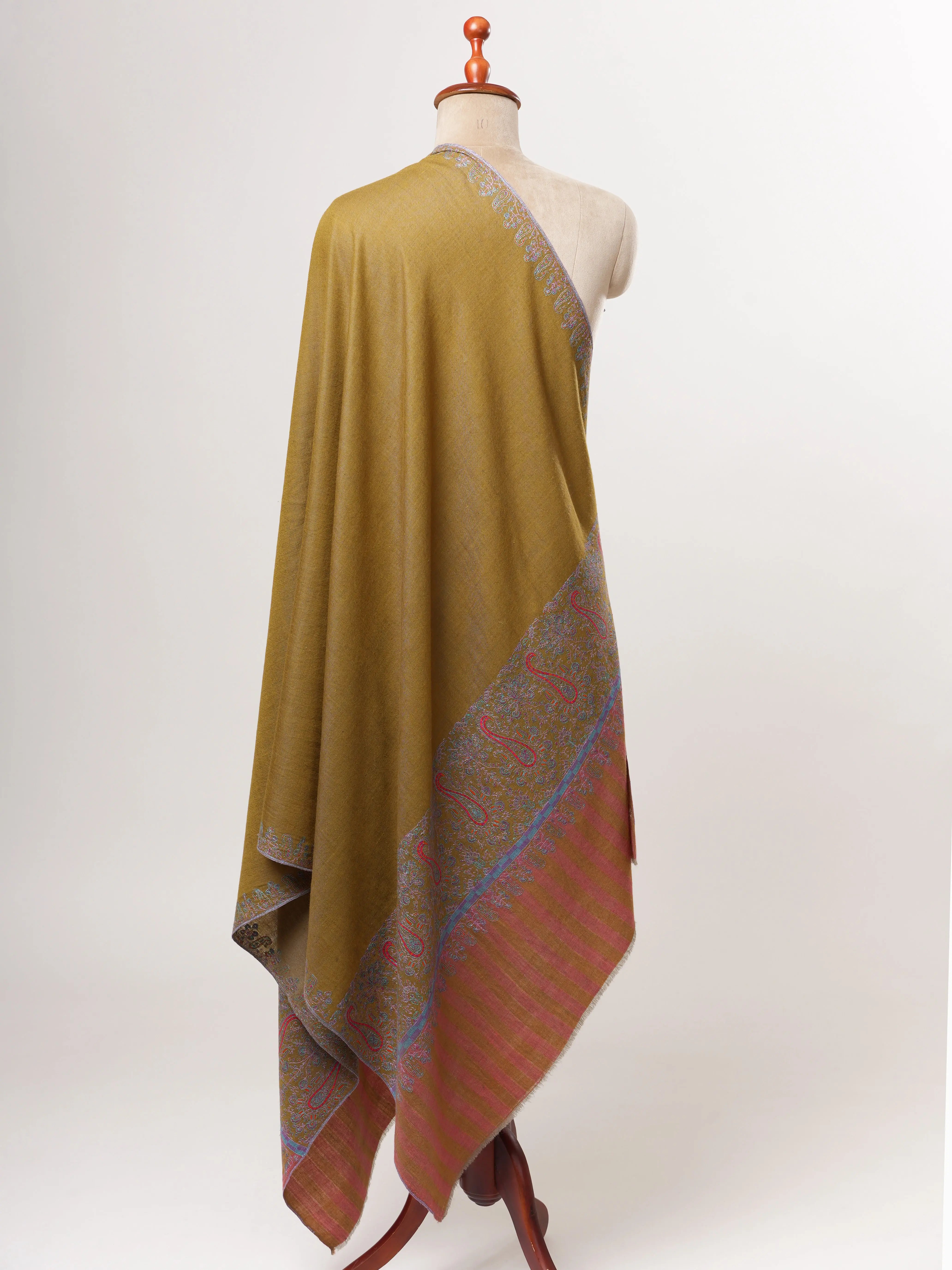 Palla Embroidered Kashmiri Pashmina Shawl – Handwoven Hand Embroidered Shahkaar