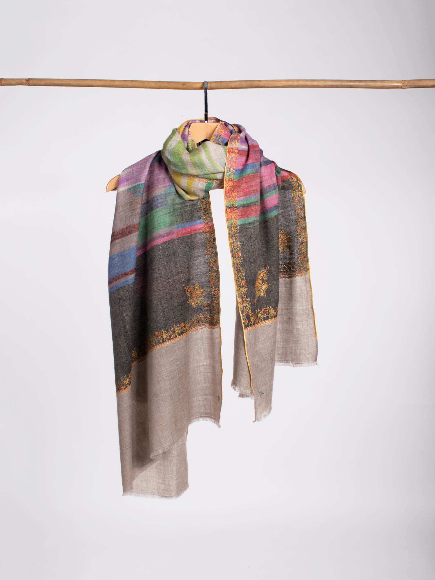 Hashia Multi Color Cashmere Scarves - PUEBLO Shahkaar