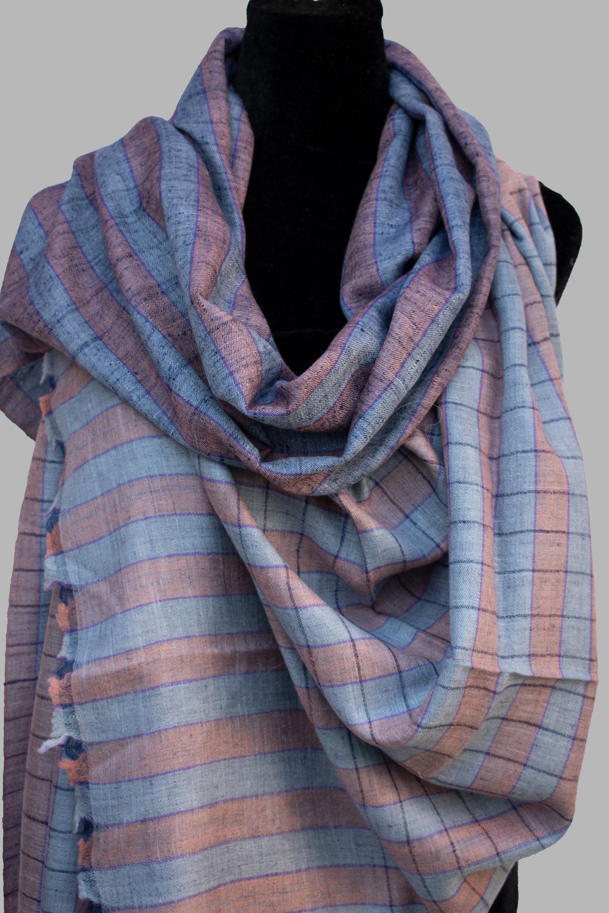 Dual Shade Stripes Pure Pashmina Shawl