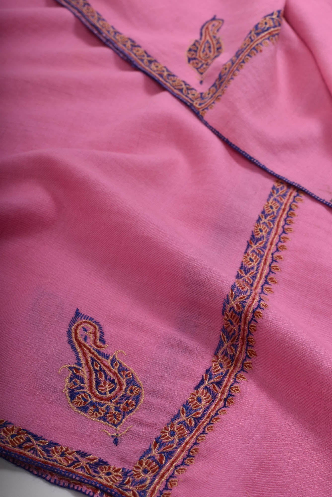 Pink Hand Rama Baildar Cashmere Pashmina Wrap - Hirwaun