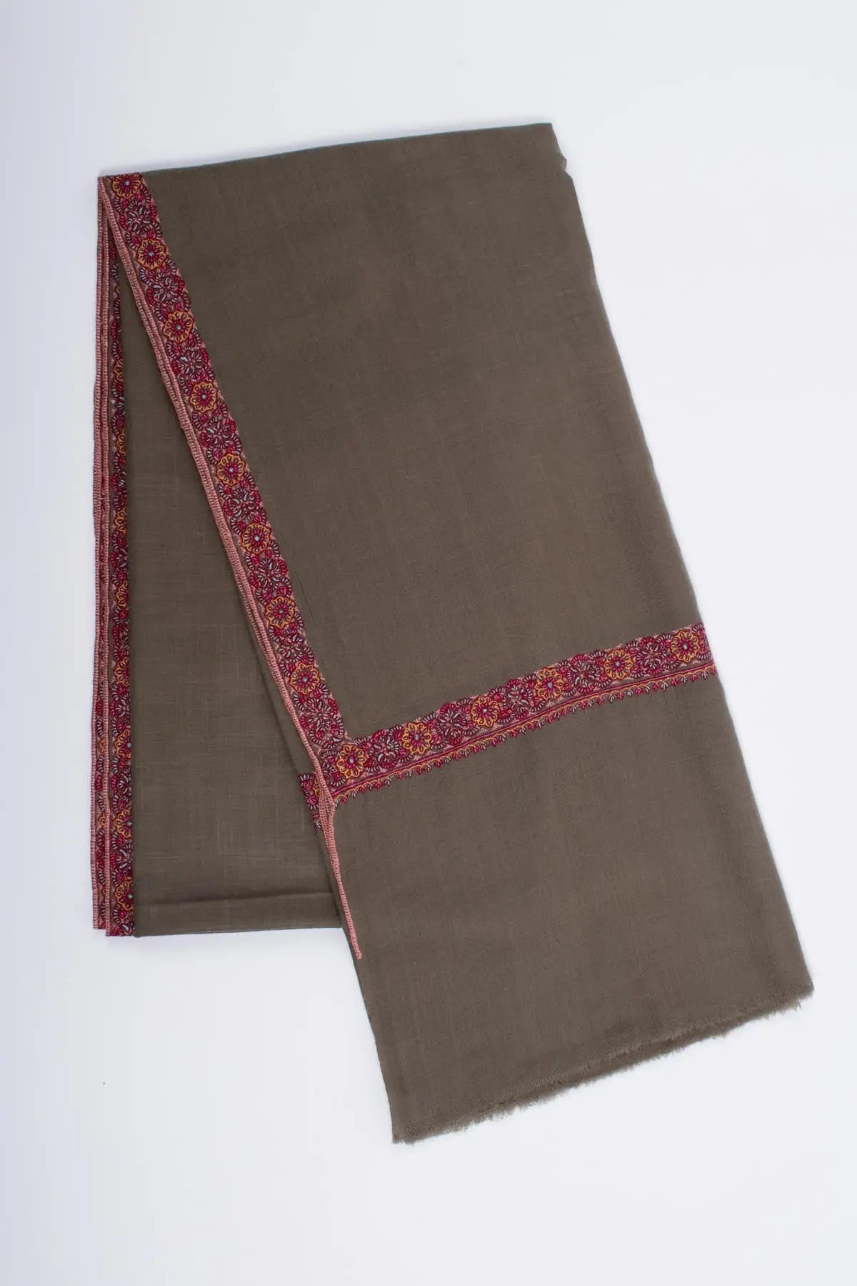 Americano Kashmiri Embroidered Pashmina Shawl - TOURS Shahkaar