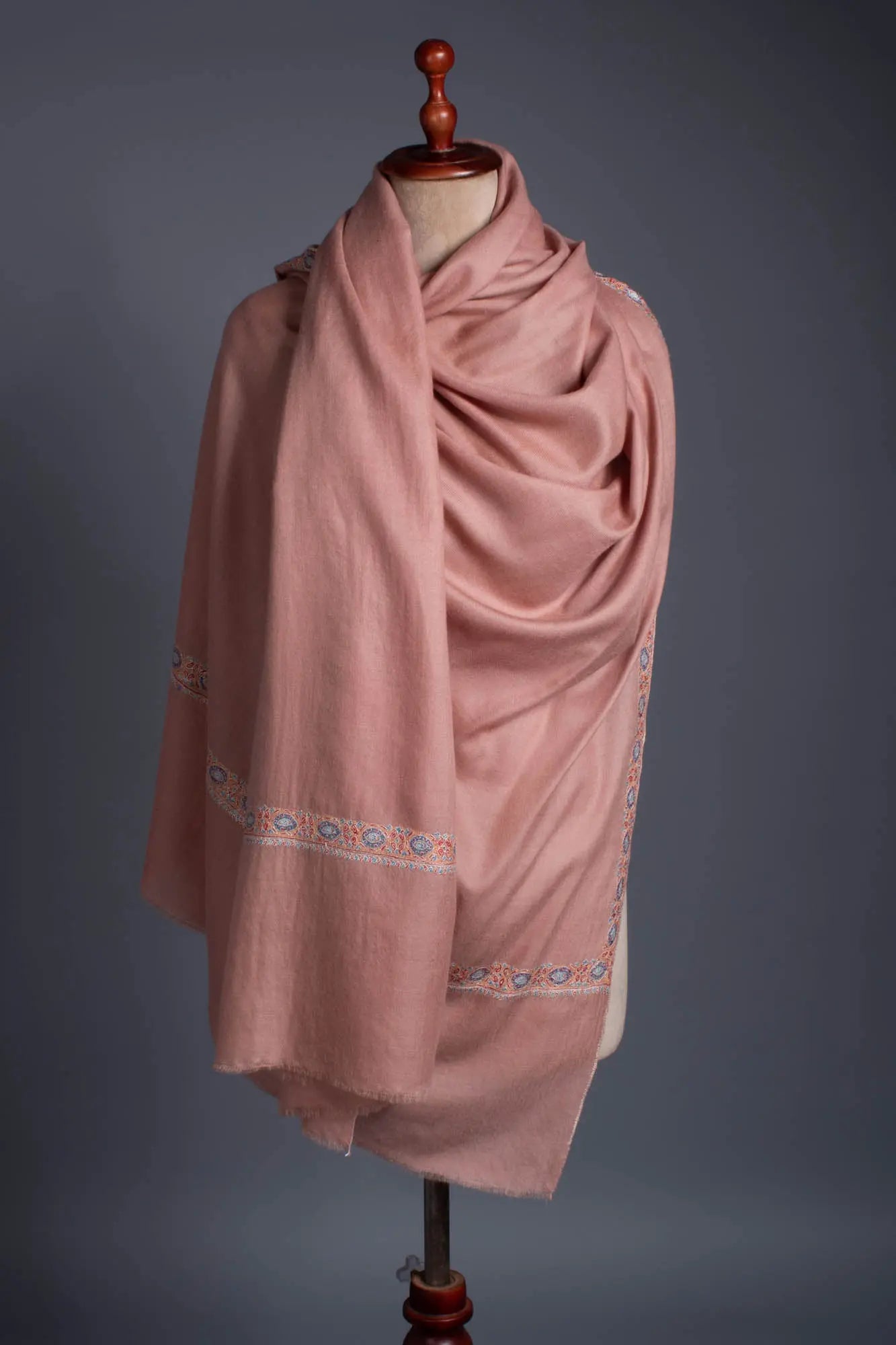 Floral Pink Kashmiri Pashmina Shawl - CARTMEL Shahkaar